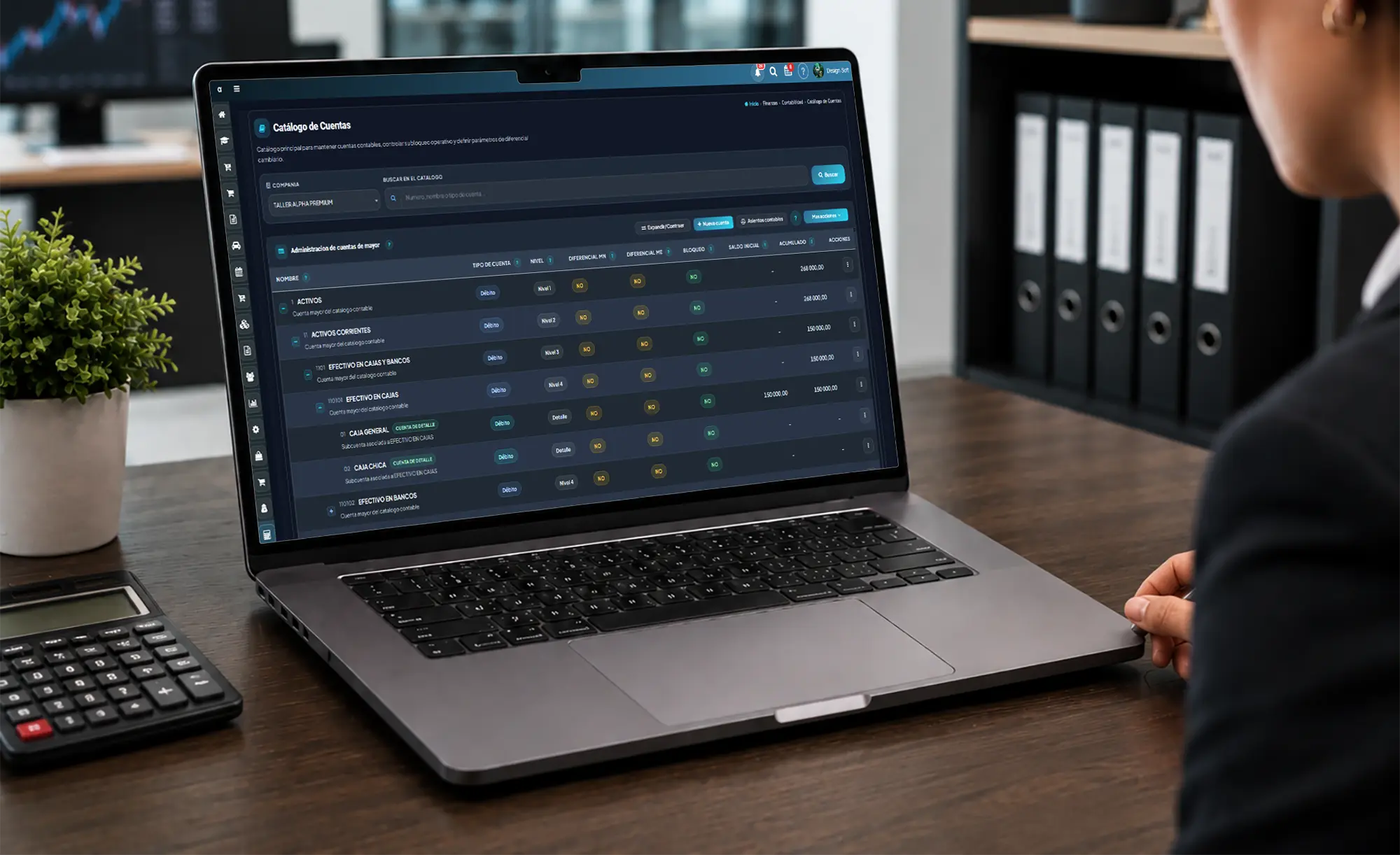Catalogo de cuentas contables en el software de contabilidad Posmovi