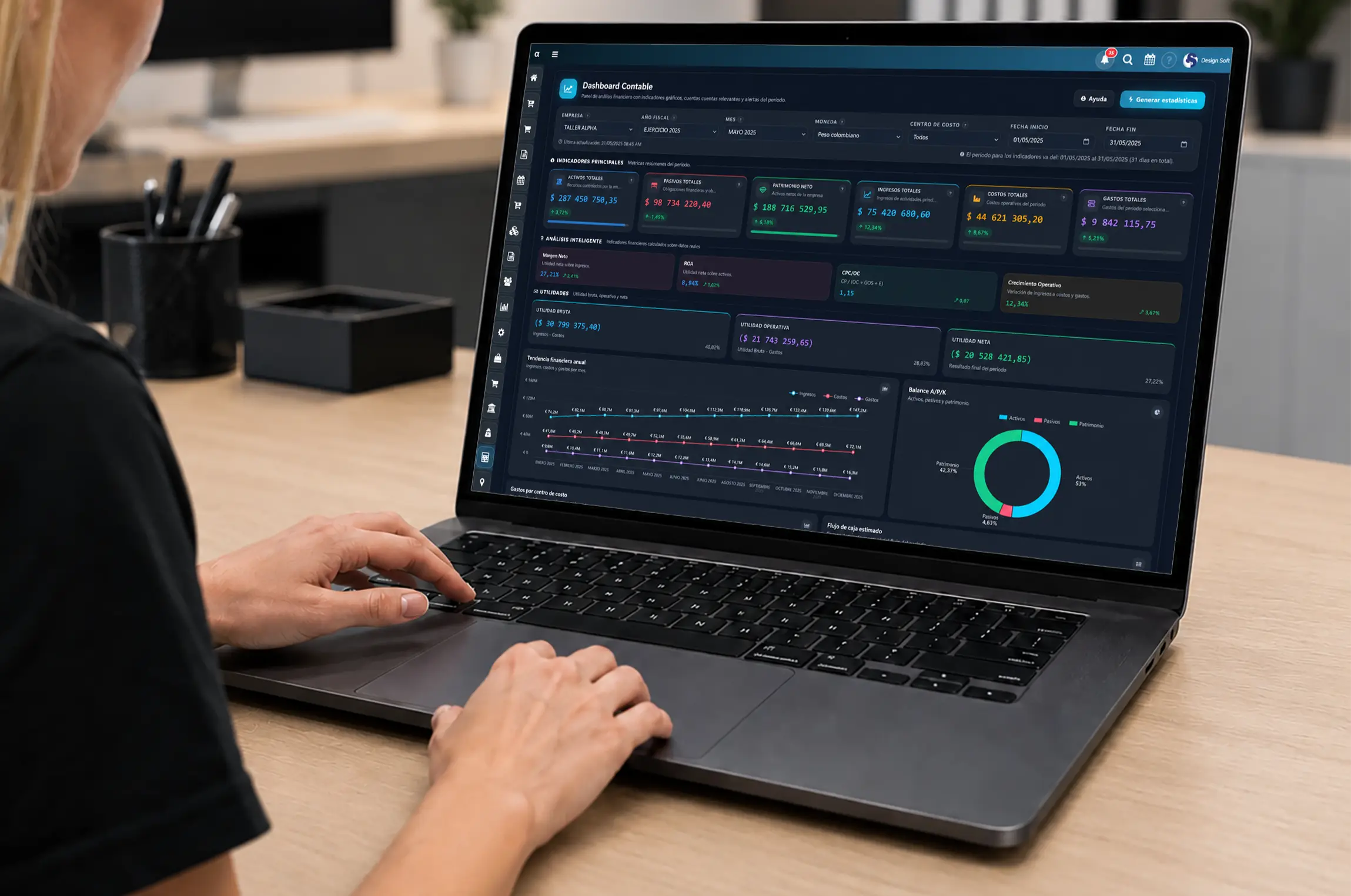 Dashboard principal del software de contabilidad Posmovi
