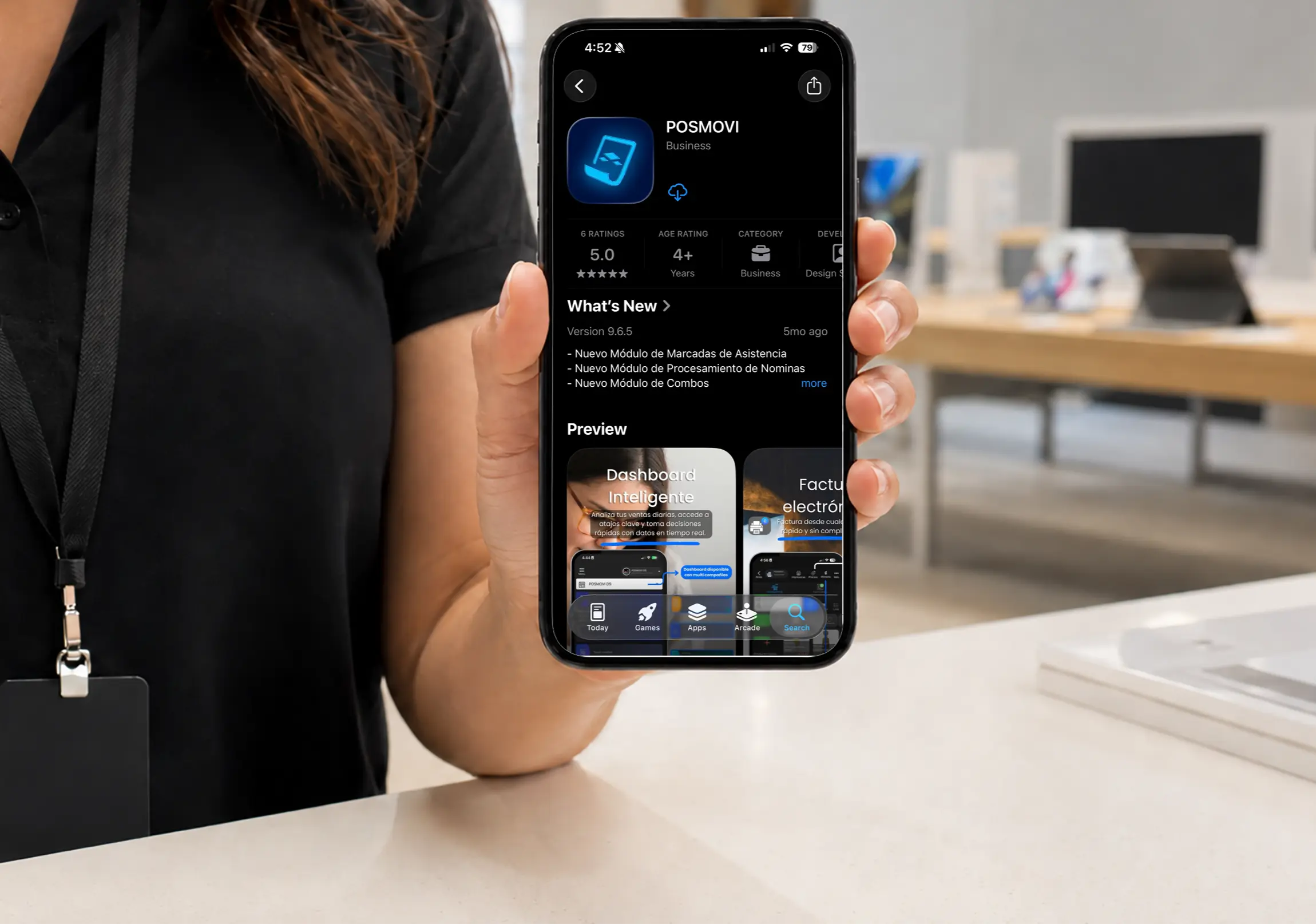 Descarga de la app Posmovi en App Store