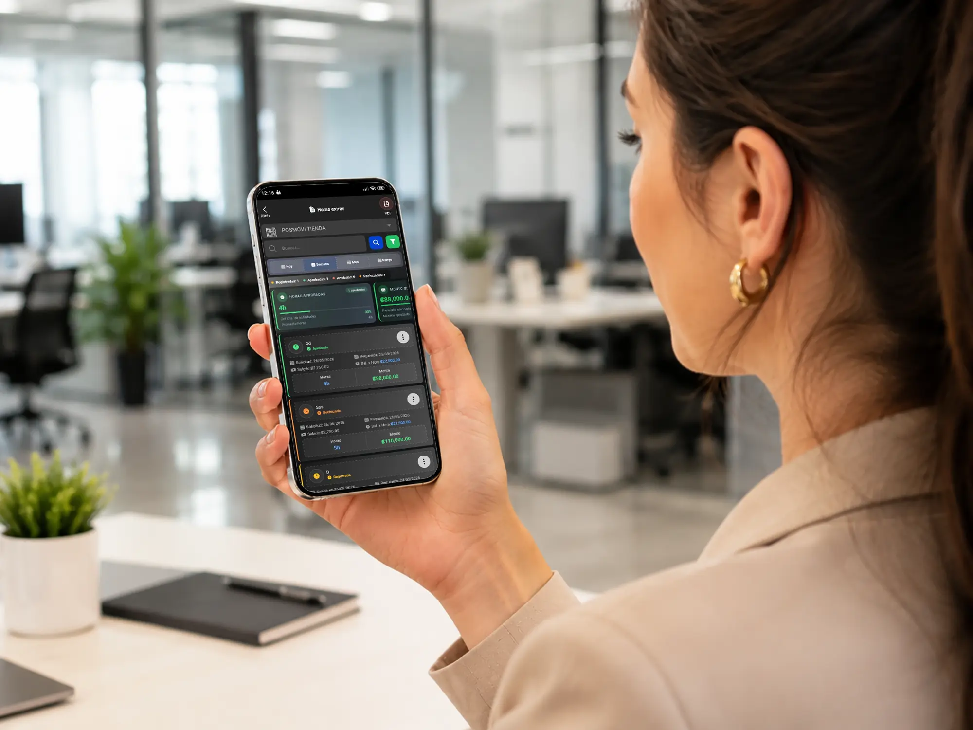 Gestion y calculo de horas extras en Posmovi