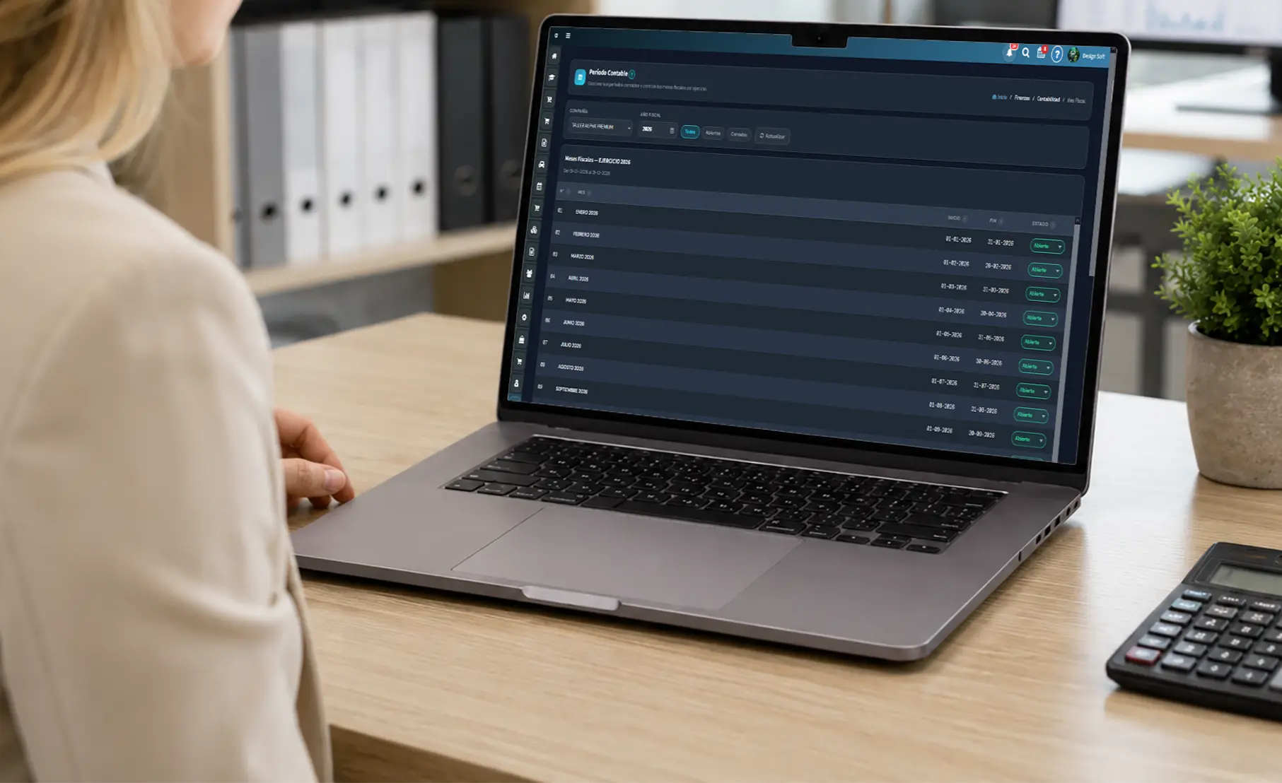Gestion de periodos fiscales en el software de contabilidad Posmovi