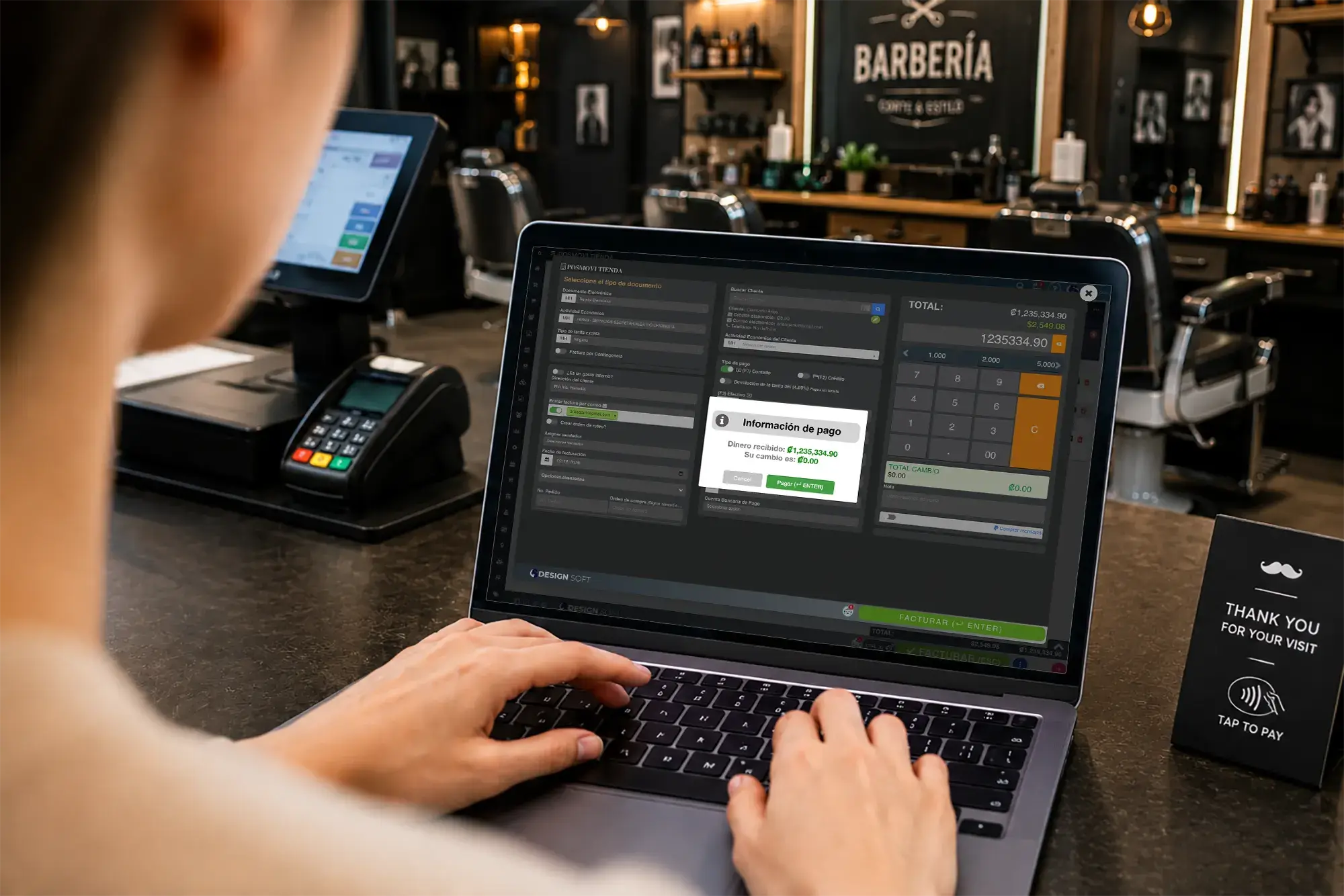 Software POS para barberías con ventas de servicios y productos
