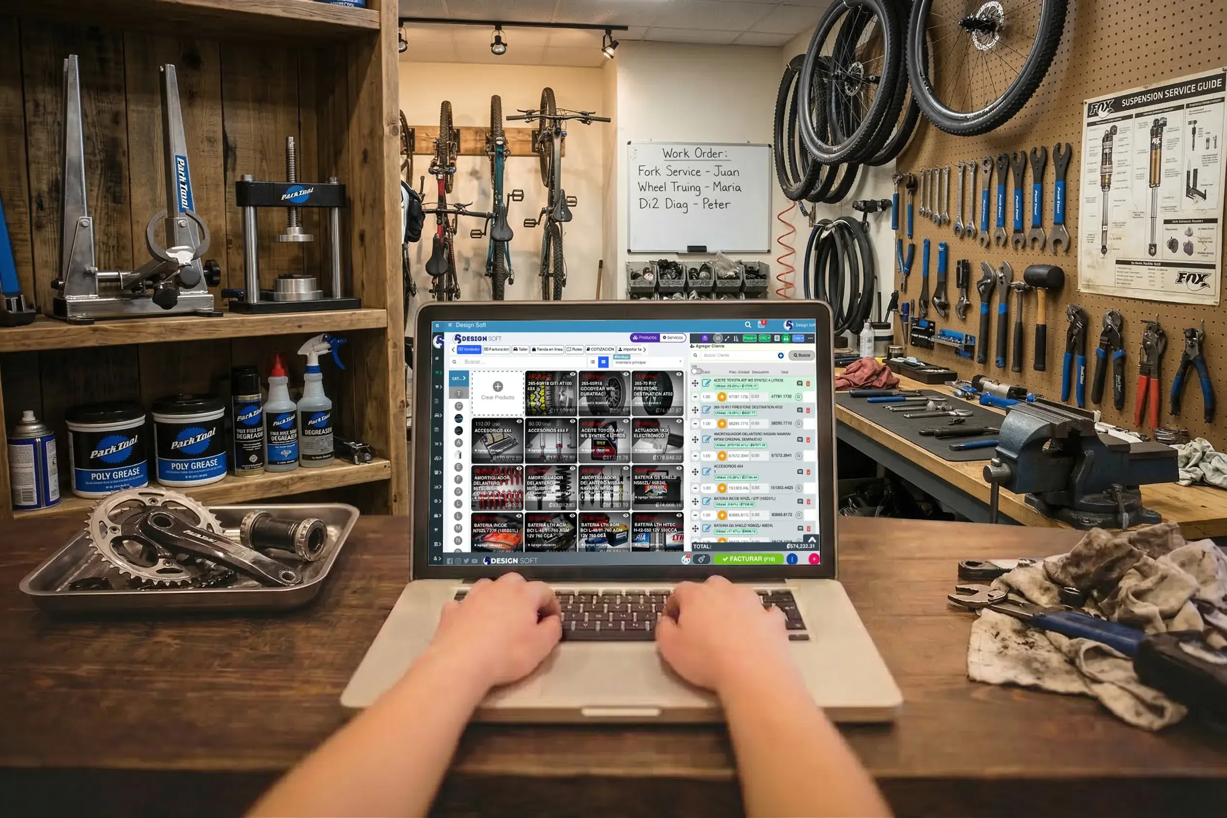Elegir productos durante la facturación electrónica en tu taller de bicicletas