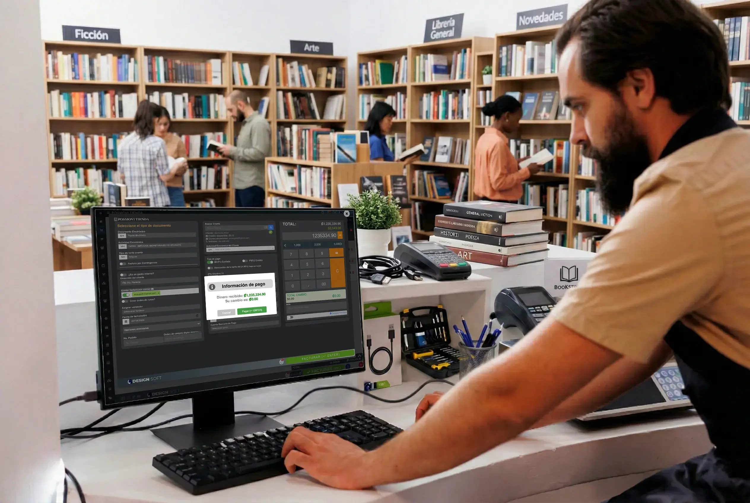 Cobro y emisión de factura electrónica en tu librería
