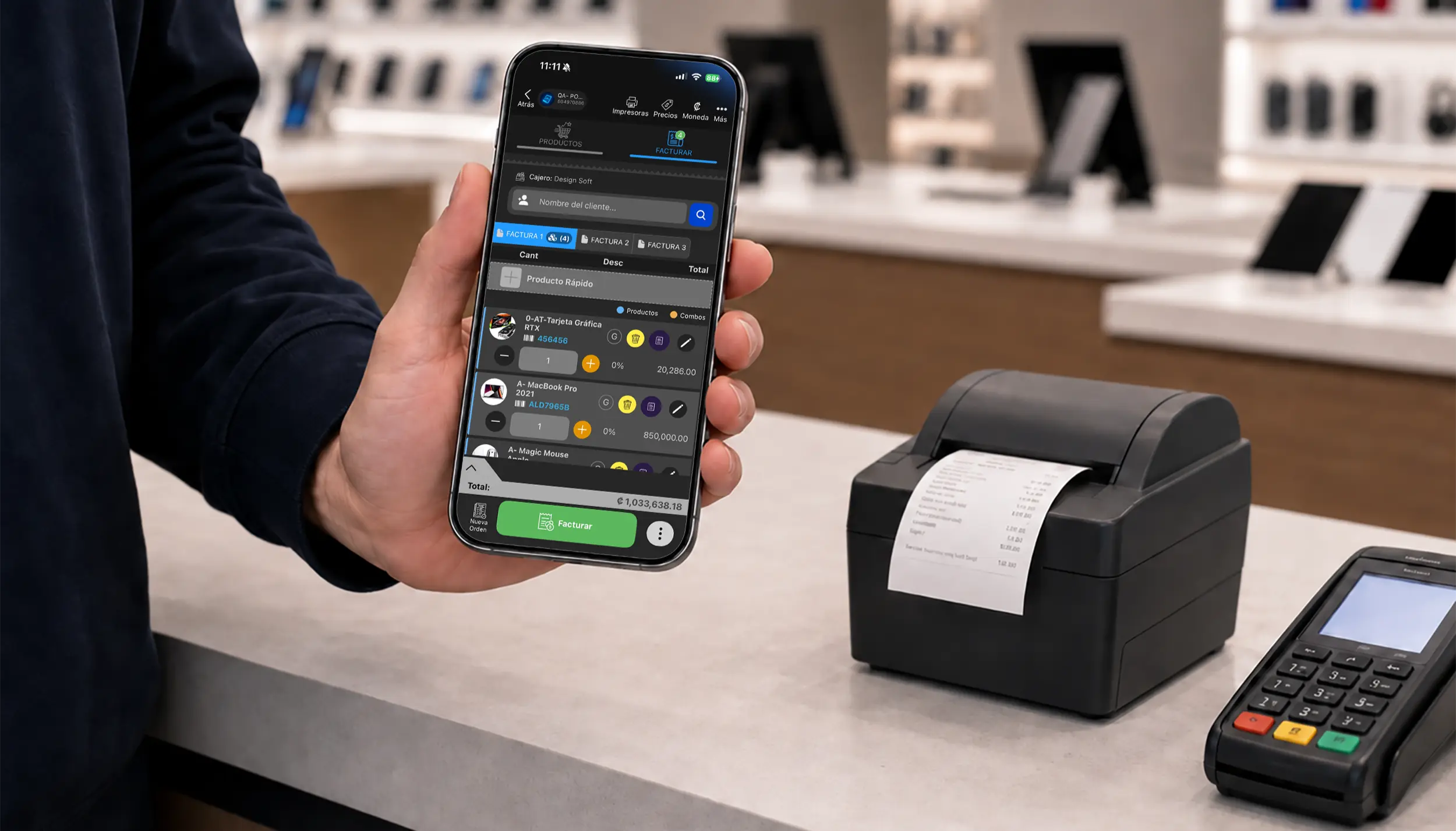 App movil Posmovi para vender y facturar desde el telefono celular