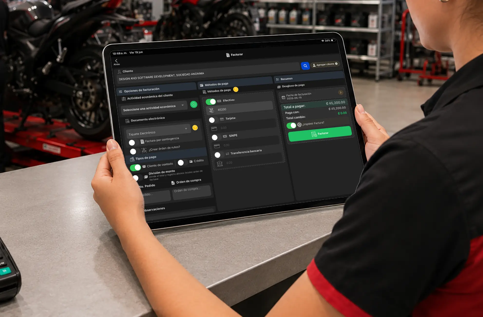 Sistema POS para talleres de motos