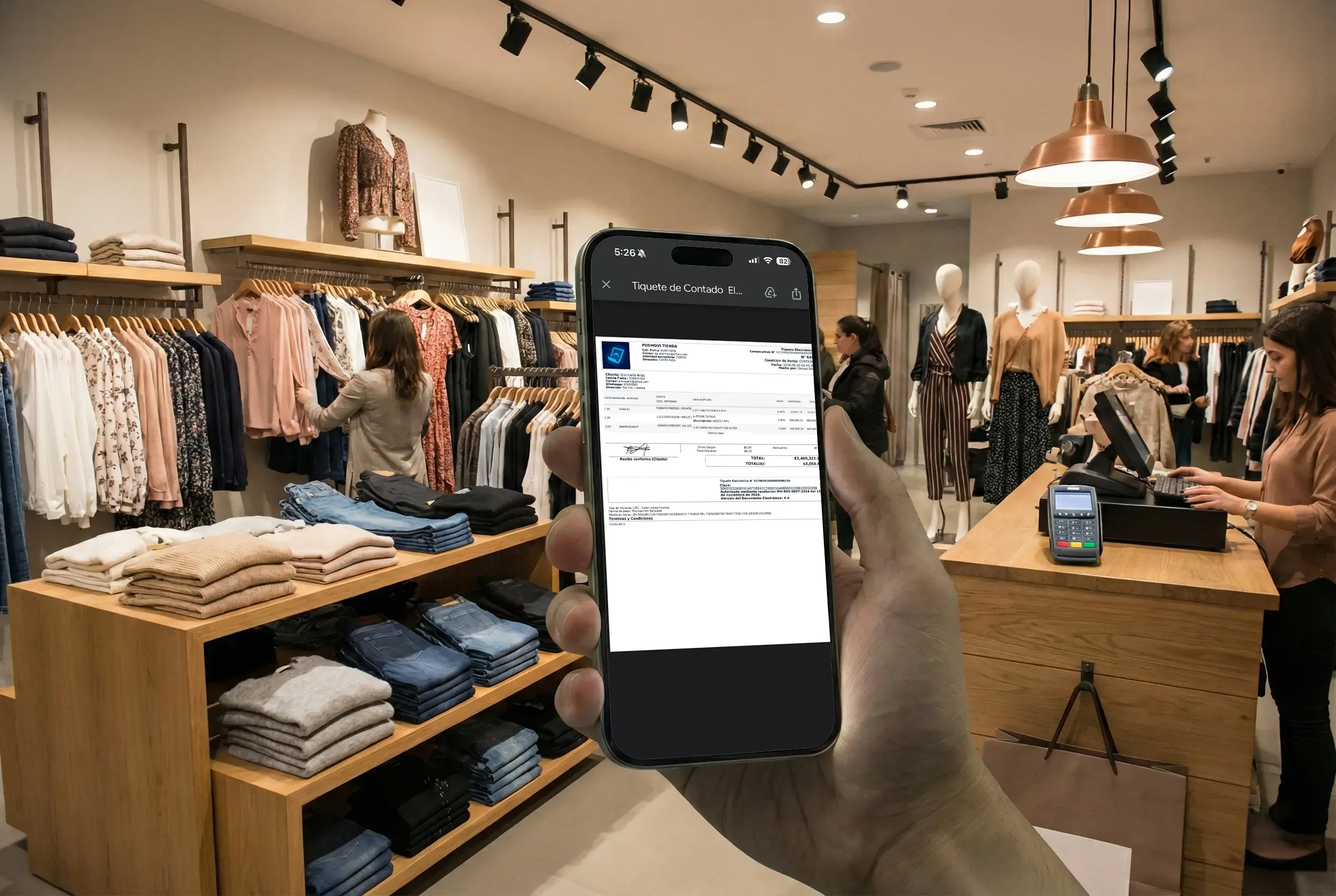 Entrega de factura electrónica o comprobante en tu tienda de ropa