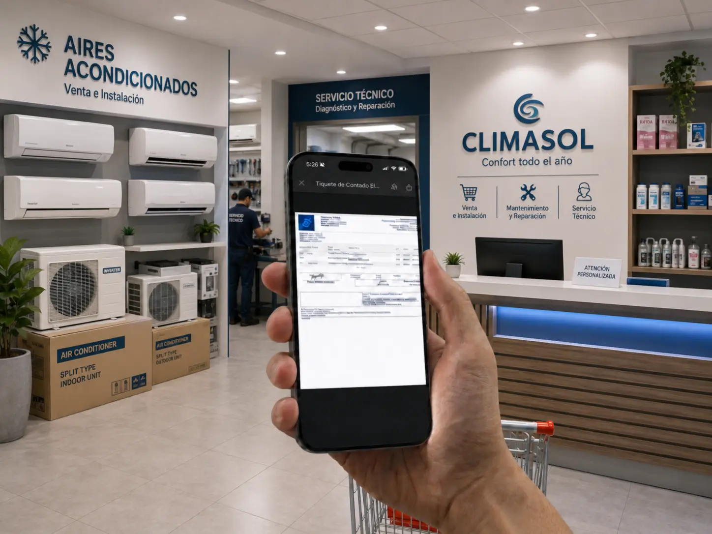 Entrega de factura electrónica o comprobante en tu negocio de aire acondicionado