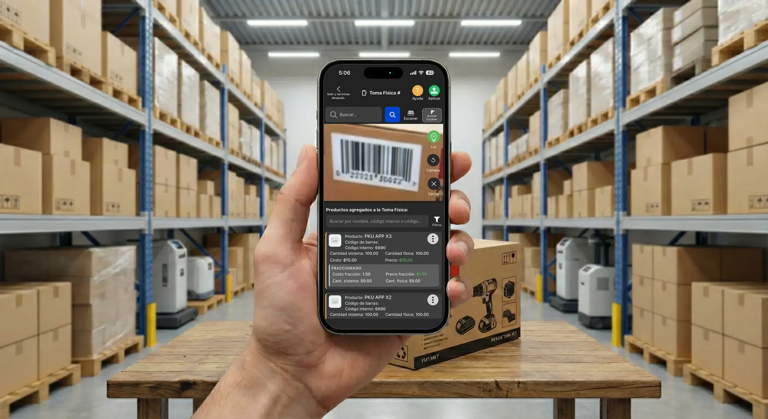 Toma fisica de inventario desde la app Posmovi
