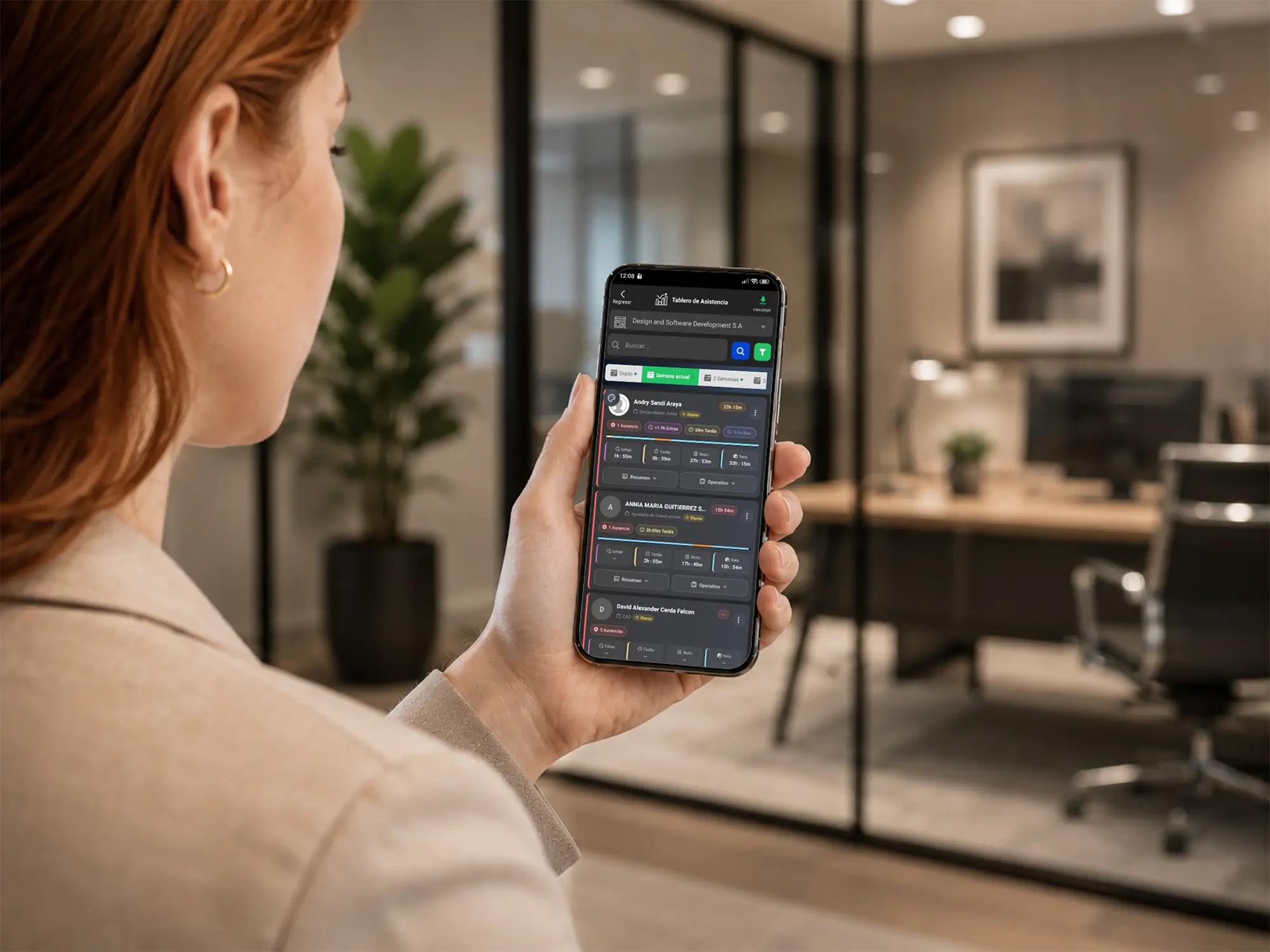Tablero de asistencia en tiempo real para empresas en Posmovi