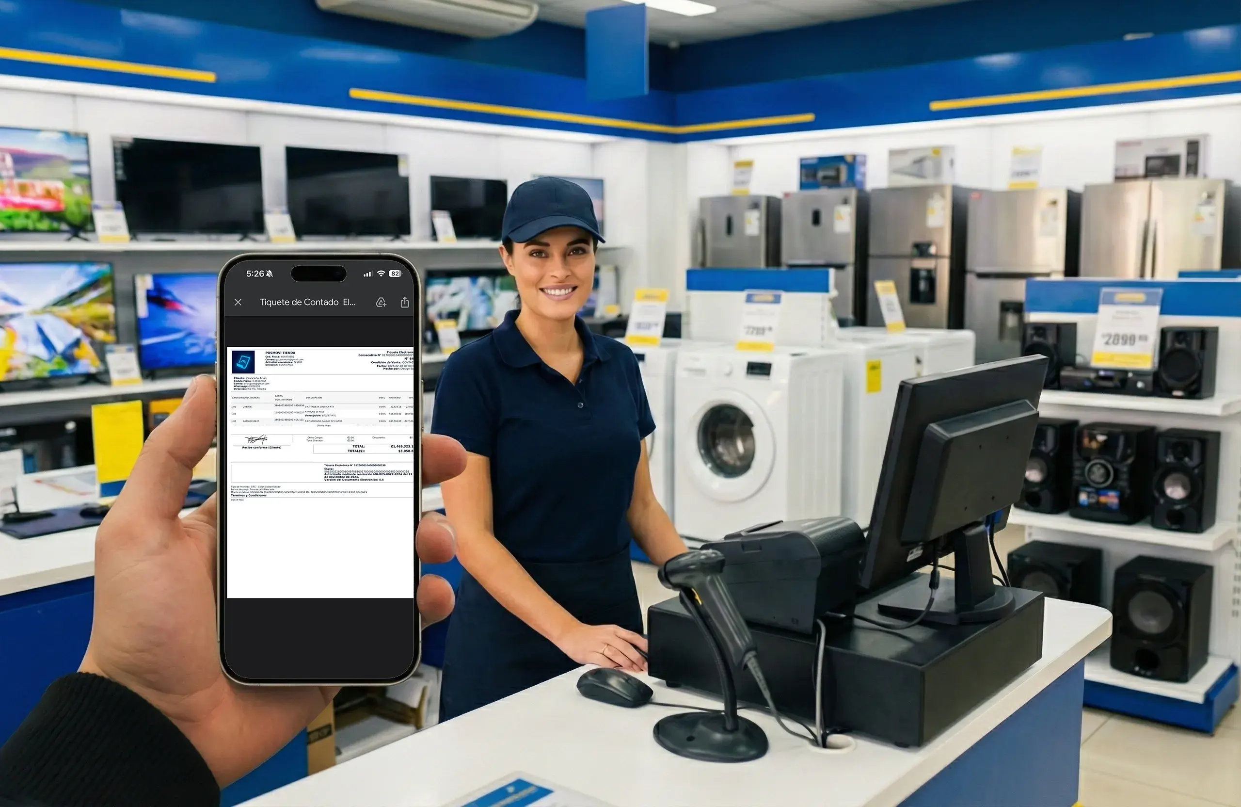 Envío de comprobante electrónico 4.4 al cliente desde POSMOVI Costa Rica